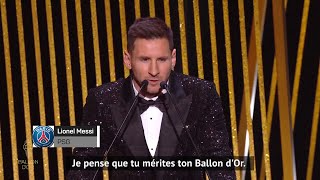 🏆⚽️ Ballon d'Or 🗨️ Lionel Messi : "Lewandowski mérite le Ballon d'Or 2020"