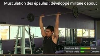 Développé militaire à la barre debout - Muscler les épaules - French Press, par All-musculation