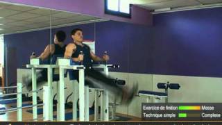 Exercice des relevés de jambes à la chaise à abdominaux