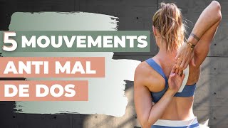 MAL DE DOS : 5 MOUVEMENTS DE SPORT À FAIRE CHAQUE JOUR (lumbago, dorsalgie...)