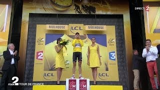 Tony Gallopin en jaune - Tour de France 2014 - 9e étape